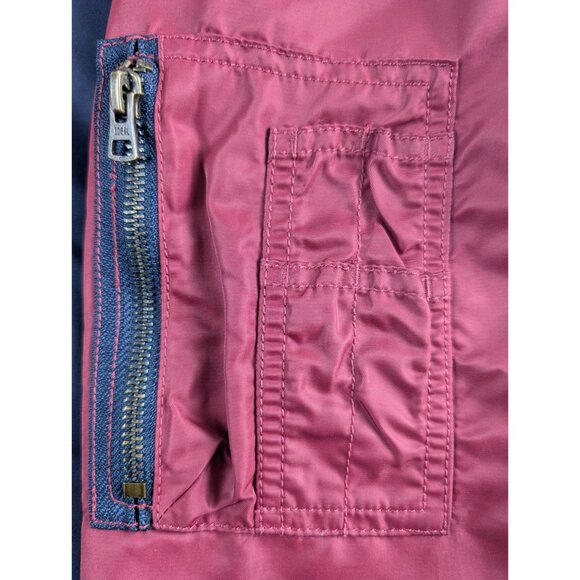 Gap Varsity Bomber Jacket Mens XL Navy Burgundy Full Zip Button Pockets Retro - Picture 7 of 10